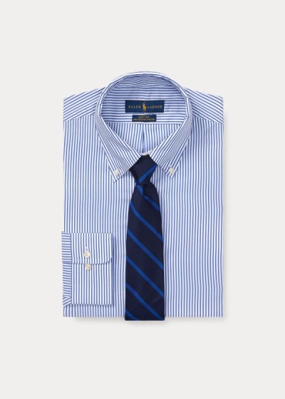 Camisa Polo Ralph Lauren Hombre Azules / Blancos - Custom Fit Striped - QAEJP6031